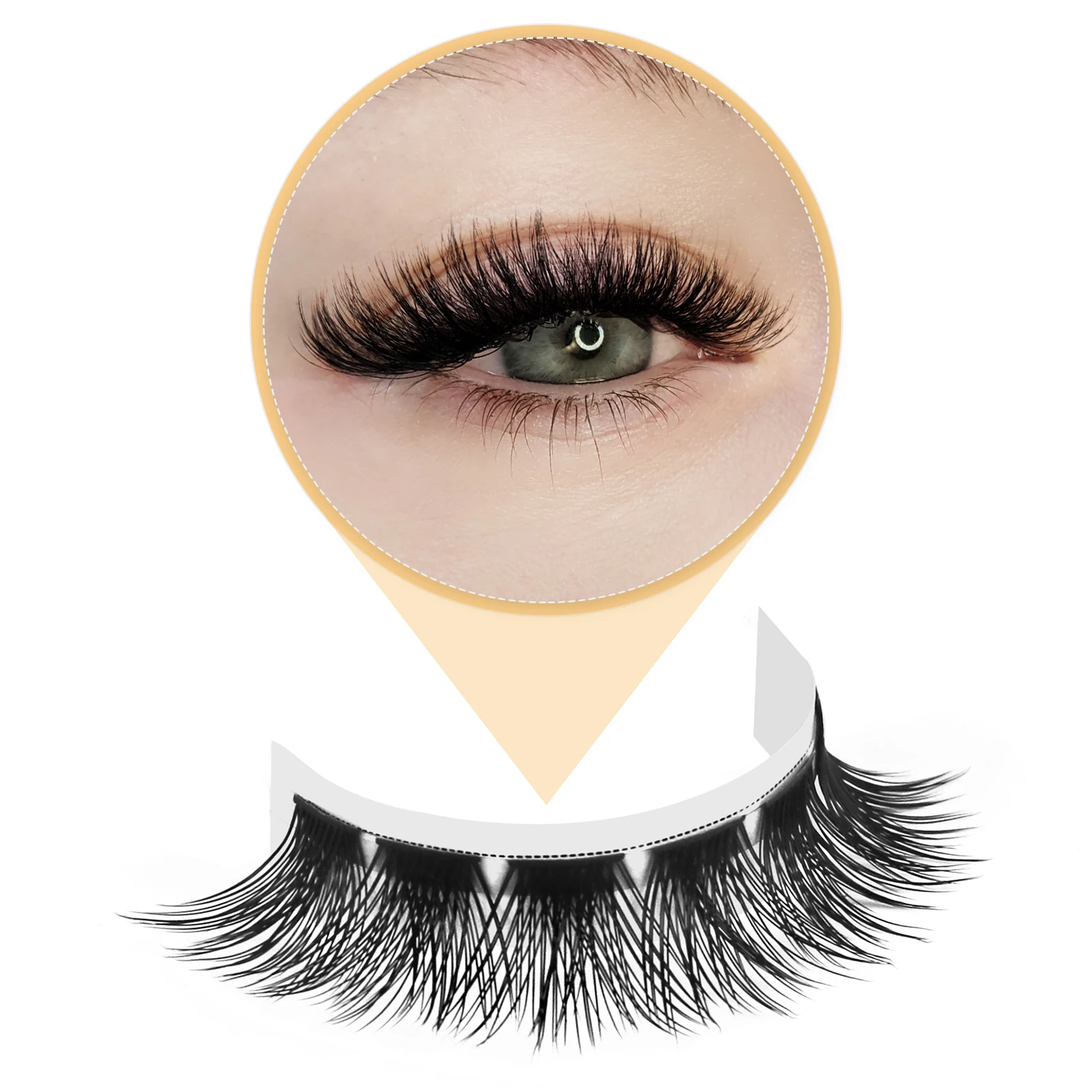 Quewel Bushy Clusters Eyelash Extension DIY Strip Lashes Segmented 72 Volume Eyelashes Bundles Faux Mink Premade Lash