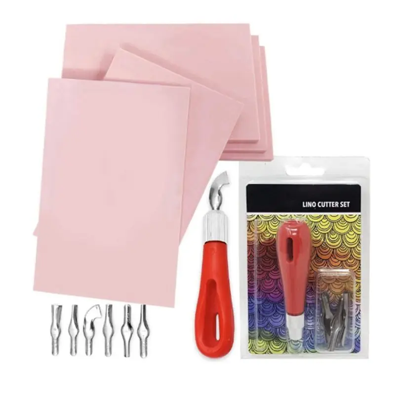 

AEE6-Rubber Block Stamp Carving Blocks Stamp Making Kit, Rubber Stamp Making Tools, Carving Blocks For Stamp Making