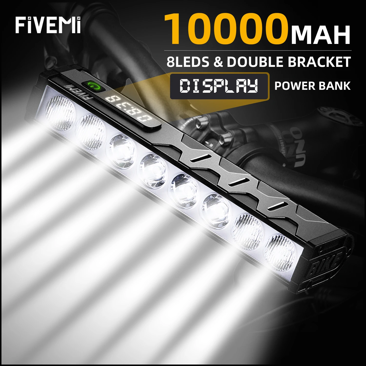 

Fivemi 8 светодиодов велосипедные фонари передний велосипедный фонарь 10000 мАч водонепроницаемый фонарик USB зарядка MTB дорожный велосипедный фонарь аксессуары хвост