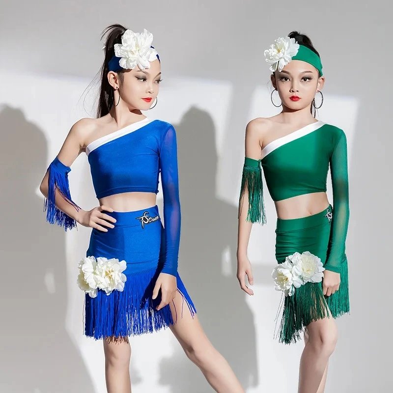 2026 فساتين الرقص اللاتينية فستان تدريب الفتيات صيف جديد فستان المنافسة المهنية فستان الرقص فساتين الأداء مجموعة