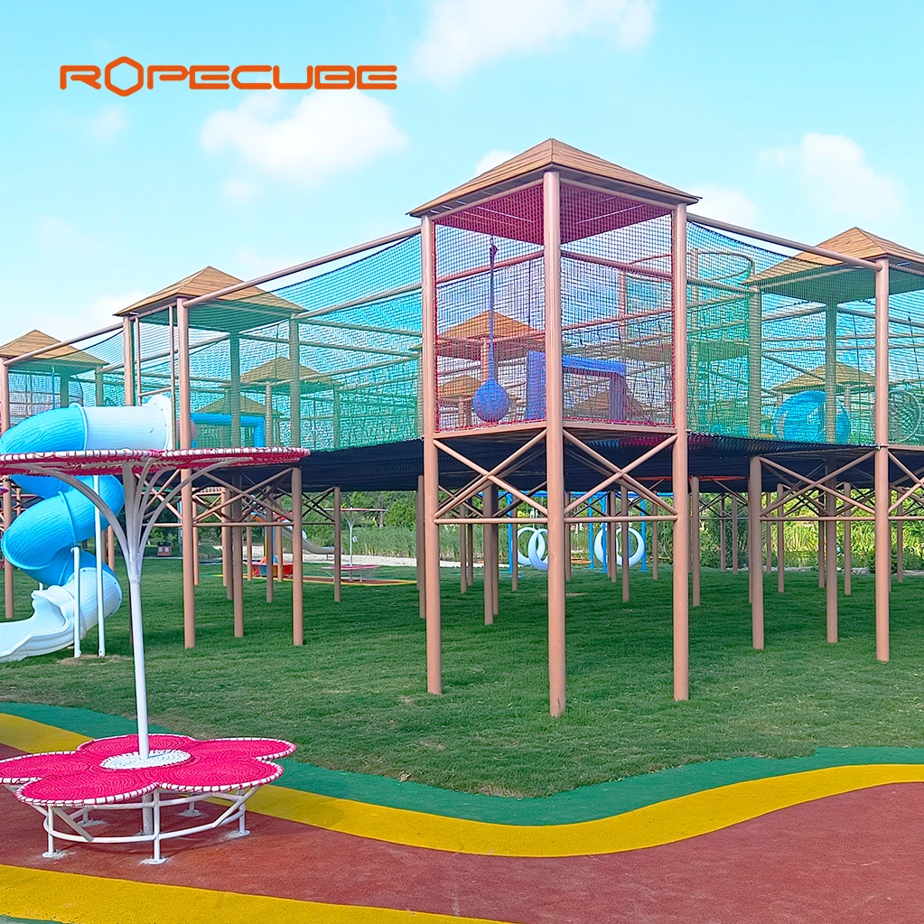 مصنع Ropecube تصميم مخصص للأطفال تسلق شبكات حبل معدات الملعب منتجات الملاهي للبيع #4