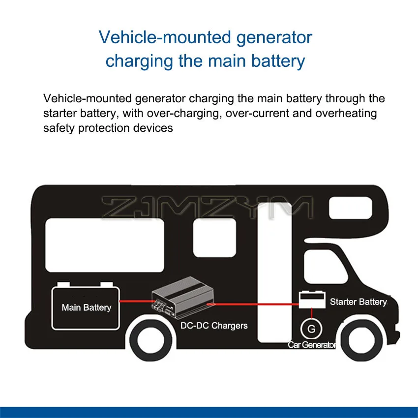 12V 60A Charger Booster For RVs Campers Ships Lead-acid DC To DC Charger support Bluetooth App Automatic Smart Battery Chargers