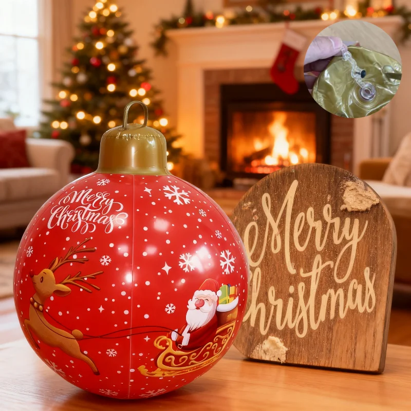 2026 نفخ بالونة عيد الميلاد الكرة العملاقة 60 سنتيمتر في الهواء الطلق حديقة بالون للزينة قلادة ل فناء عيد الميلاد ديكور الحفلات #1