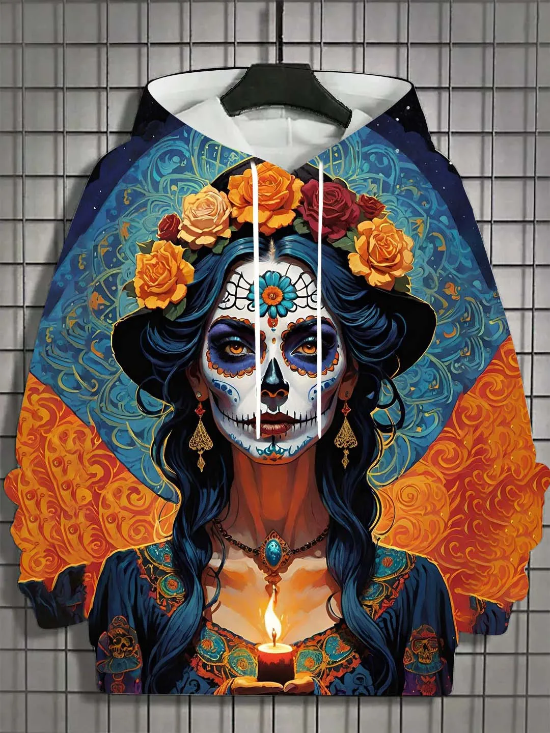 Fashion Women's Hoodie for Girls Autumn New Men's Long Sleeve Tops Sexy Girls Clothes Horror Undead Skull Pattern Unisex Tops