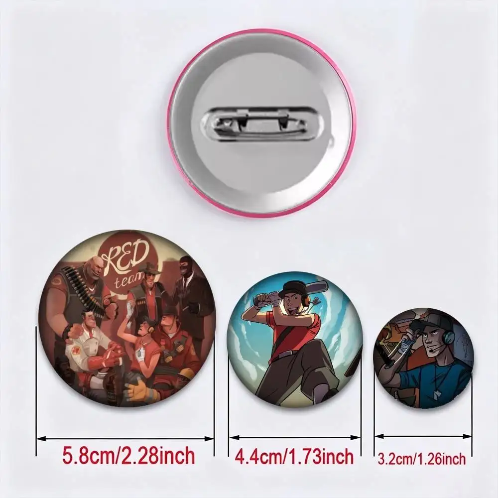Scout Medic Team Fortress TF2 25mm 32mm 44mm 58mm 75mm Brooches Badges Pins for Accessories Gift