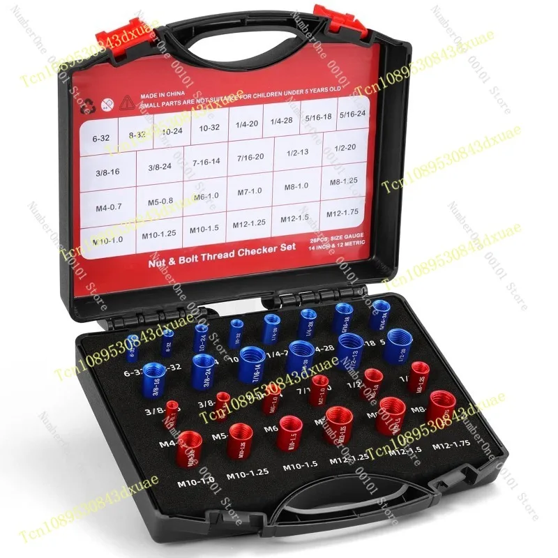 New Nut and Screw Thread Checker Set, Metric and Inch, 52 Pieces Nut Checker