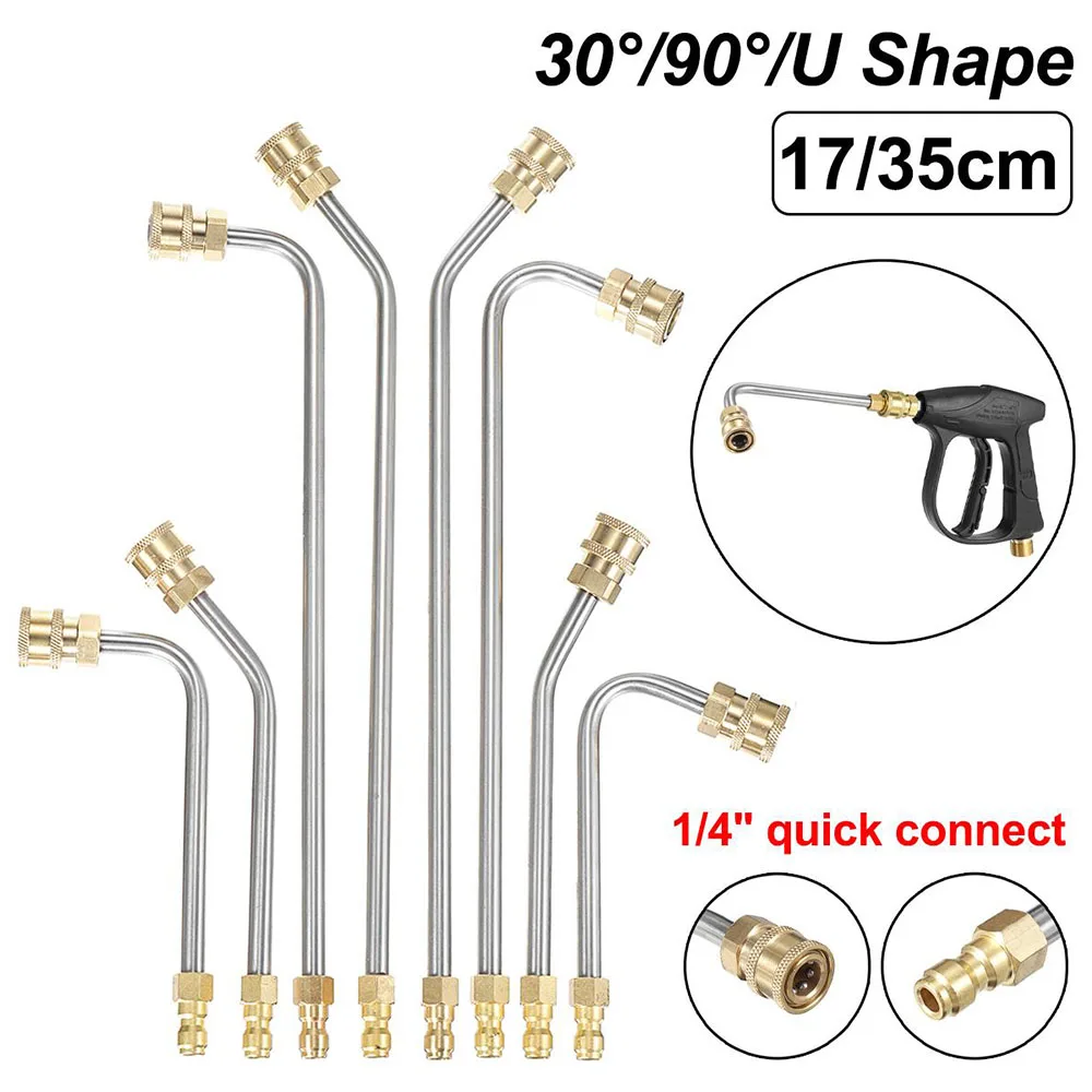 300BAR/4350PSI High Pressure Washer Gun with 5 Nozzles Cleaning with 30°/45°/90°/U Shape Extension Spray Wand Spray Water Gun