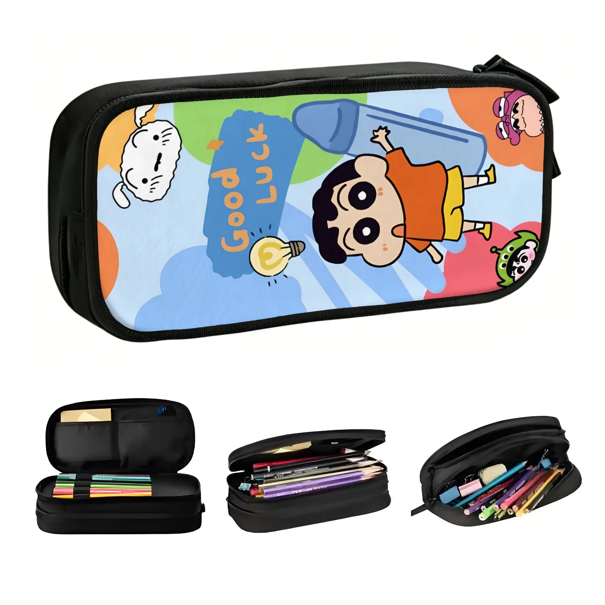 

Crayons Shins Chans Kawaii Pencil Case Men Women Large Capacity Cartoon Pencil Bag Pouch Students Stationery