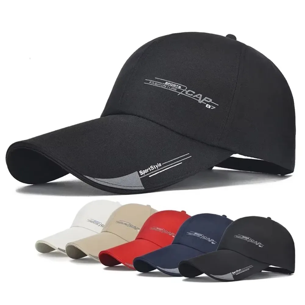 Sports Cap Mens  For Fish Outdoor Fashion Line Baseball  Long Visor Brim Shade Snapback Sun Hat Bone Gorras
