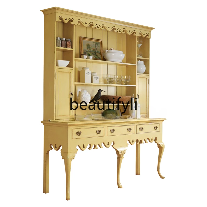 

Solid wood desk neoclassical writing desk dresser multi-functional locker/customizable