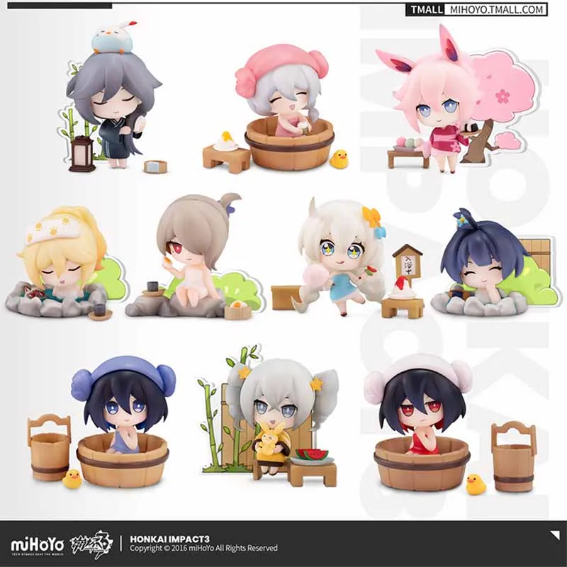 

[New] Original MiHoYo APEX-TOYS Honkai Impact 3rd Spa Holiday Series Boxed Eggs Q Edition Figures Desktop Decoration Toys Gifts