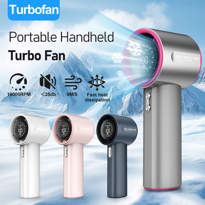 

Refrigeration High-speed Handheld Electric Fan Turbo Fan Handheld Fan Digital Display LED Display Rechargeable Outdoor Small Fan