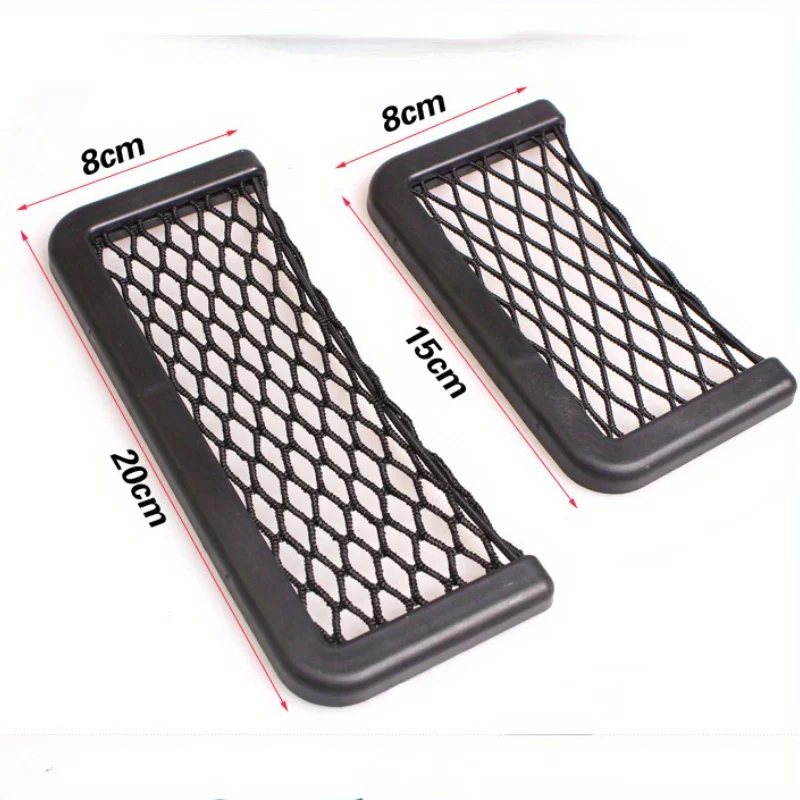 2pcs/set Car Supplies Storage Size Number Mesh Bag Creative Car Mesh Phone and Miscellaneous Storage Bag