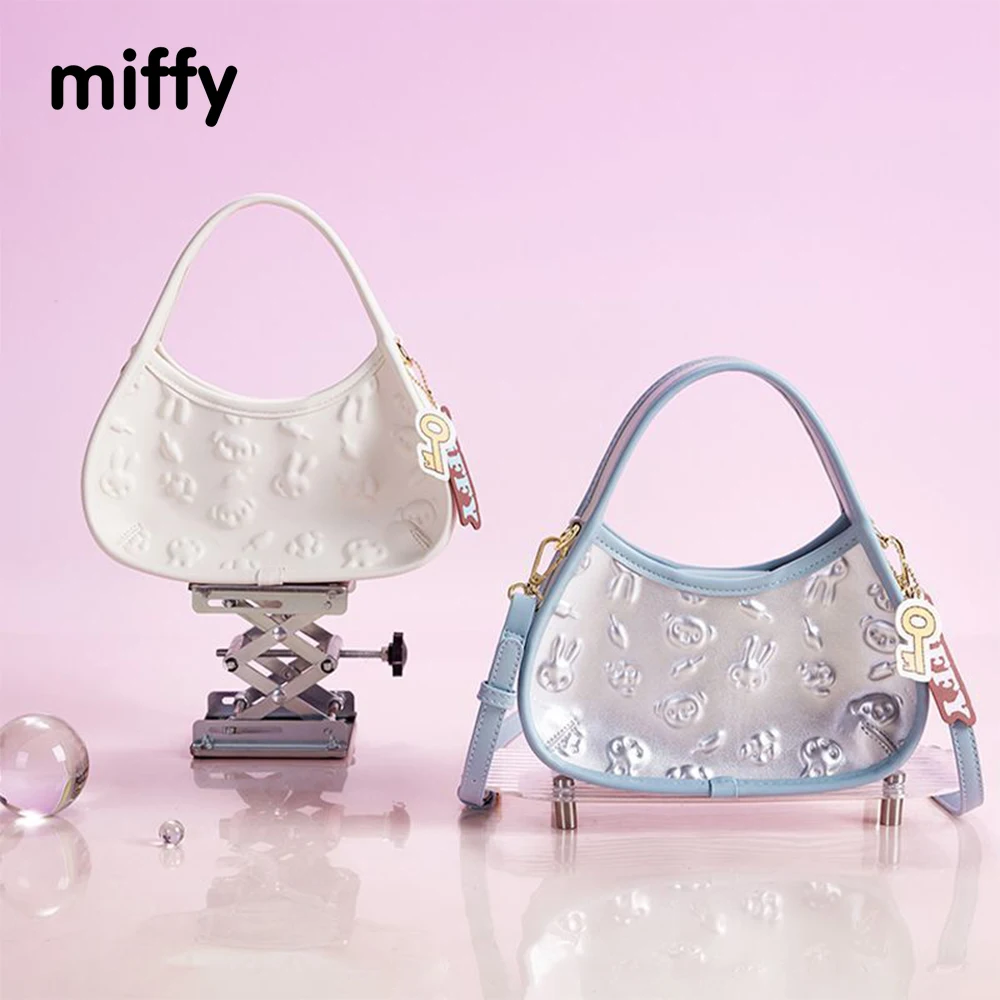 Kawaii Miffy Boris Premium Texture Embossed-cross Body Bag Sweet and Spicy Girl Hand Bag Shoulder Bag Christmas Birthday Gift