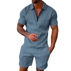 Europe and the United States Selling Men's 3D Printing Sports Fitness Casual Fashion Short Sleeve POLO Suit