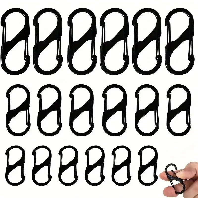 100Pcs Small Carabiner Clips Snap Hooks Double-Sided Spring S Clasps Keychain for Luggage Suitcase Handbags Keys Purse