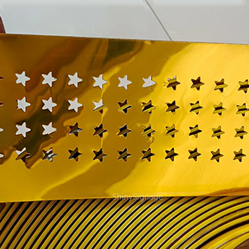 Striscia di lettere a canale perforato con piastra in alluminio da 80 mm, oro, 1 rotolo, con fori per pentagramma, materiale per la creazione di cartelli illuminati fatti a mano