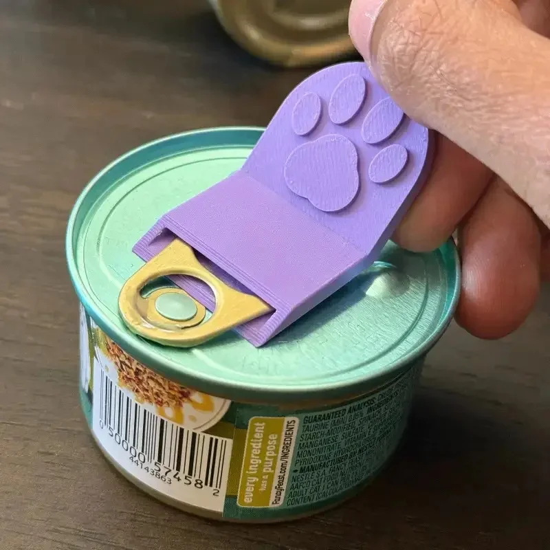 1Pc Non-Slip Grip Pet Can Opener with Handle & Easy-Clean Design Durable Plastic Kitchen Tool for Cat Dog Food Cans Opener