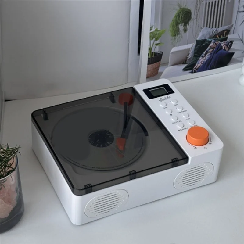 

CABE-CD Player Retro Dual Speakers Bluetooth 5.3 Speakers Fever-Grade Integrated CD Player Audio USB TF Card FM AUX