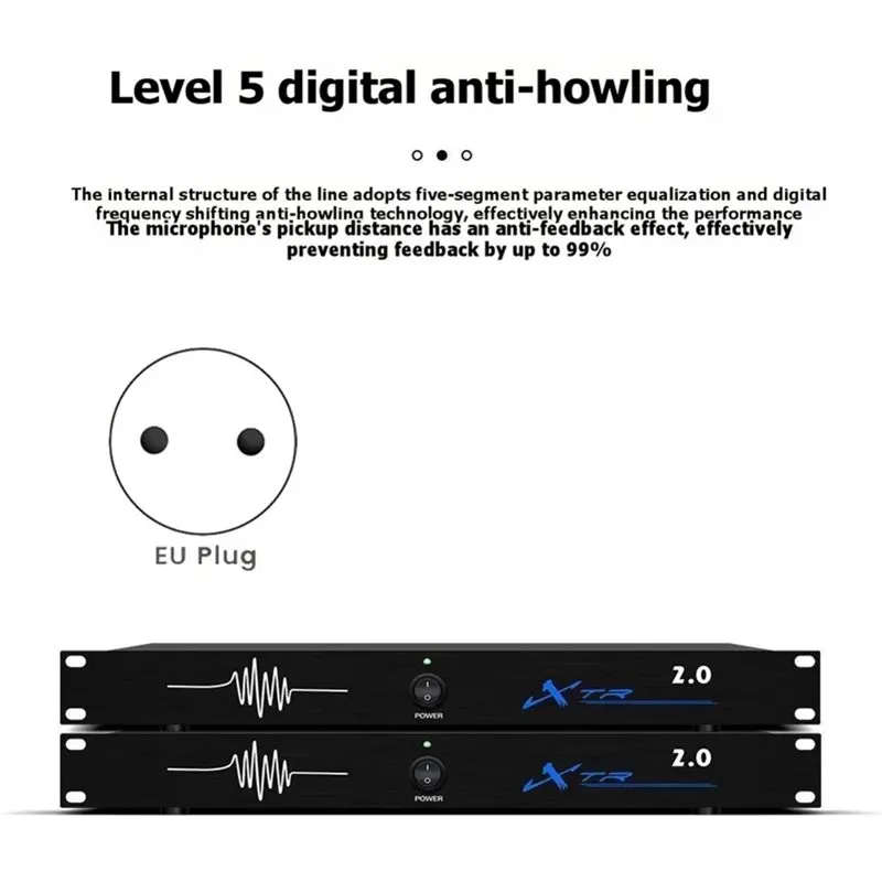 B63B-XTR 2.0 Digital Audio Processor Featuring Digital Feedback Suppression Suppressor Six-Speed Frequency Shift Functionality