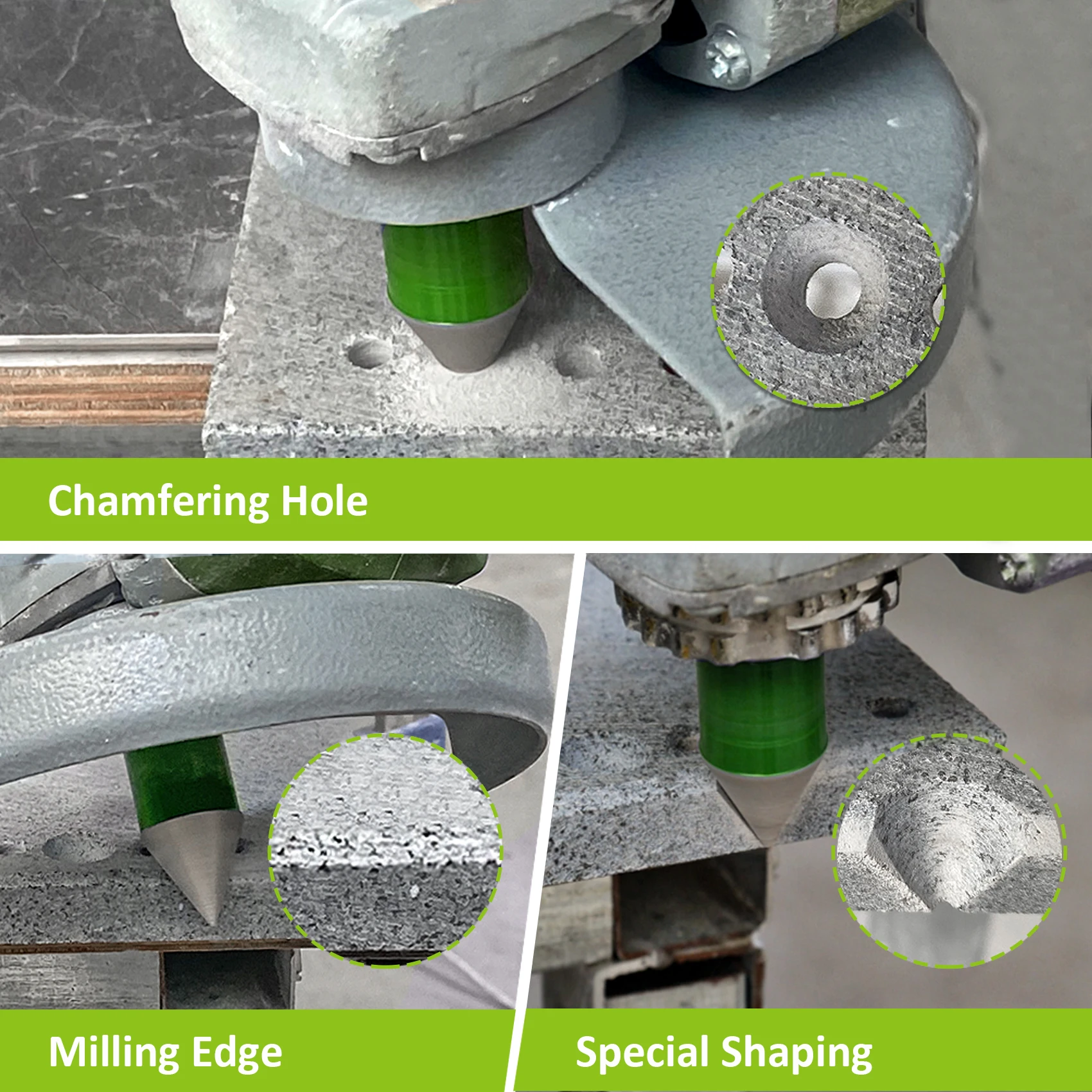 FACHLICH 1pc Dia20mm M14 Thread Diamond Chamfer Bits Milling Taper Tile Marble Quartz Hole Saw Shaping Stone Edge Crown Grinder