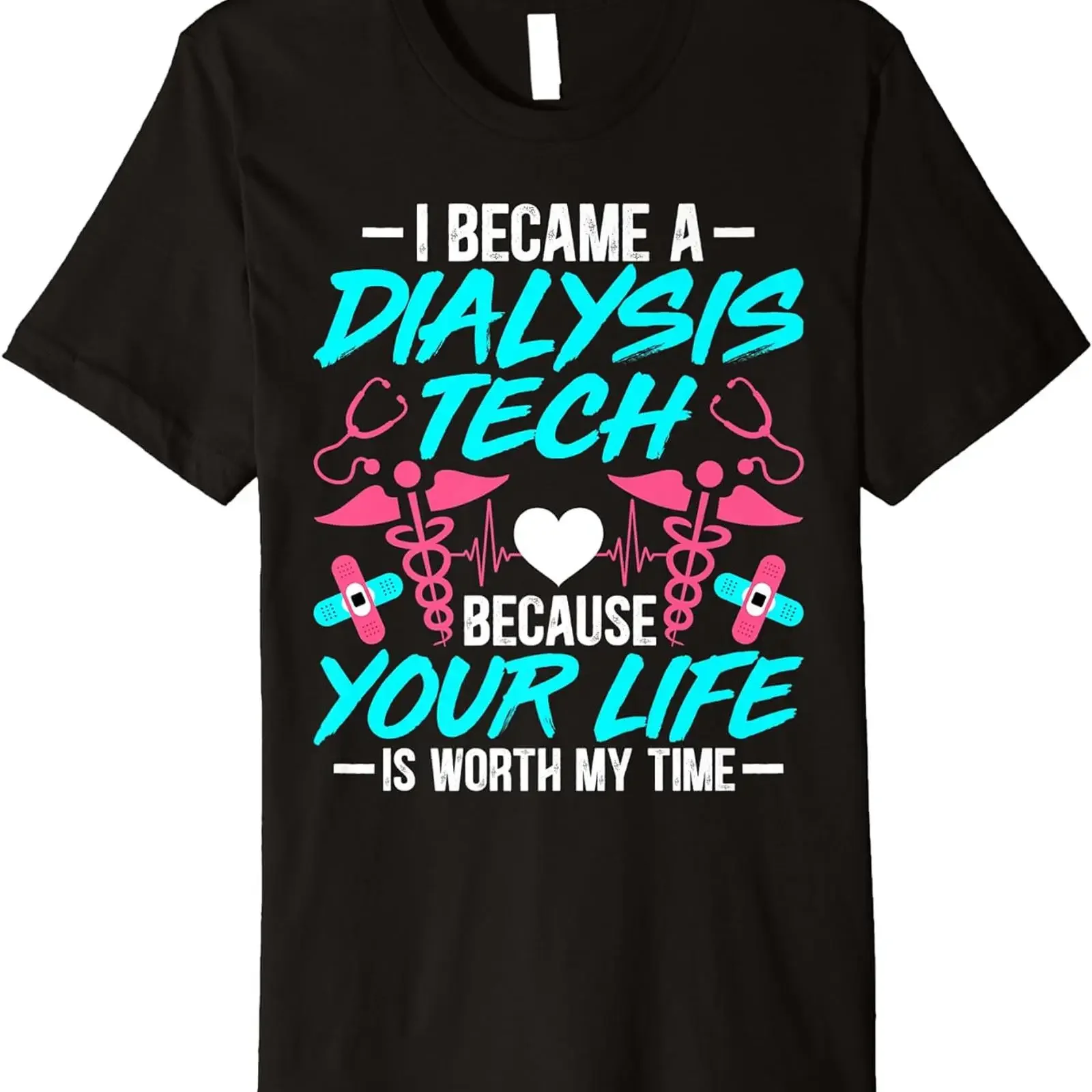 Camiseta Premium de Técnico de Hemodiálisis y Nefrología, Diseño Vintage Lavado, Ligeramente Versátil, con Gráficos de Moda