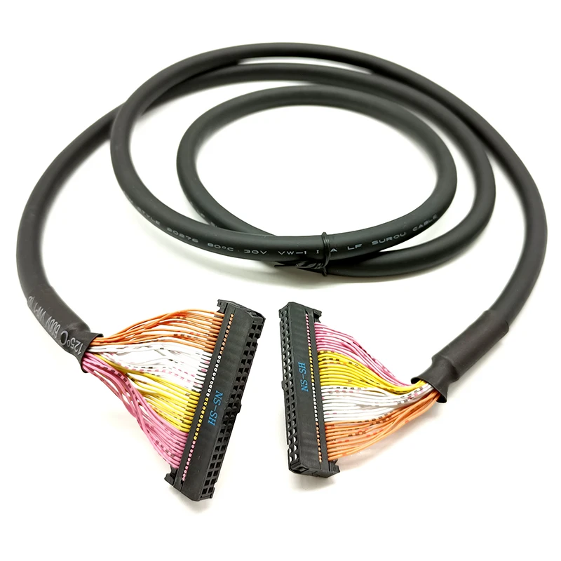 PLC Connection Cable 10 20 30 34 40 50 64 Core Pin IDC Terminal Block Multi-core Signal Shielding Wire FC-2.54 Connector