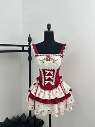 2025 Summer Sweet Floral 2 Piece Skirt Set Women Sexy Lace Y2k Crop Tops + Cute Mini Skirt Beach Fairy Vacation Skirt Suits New