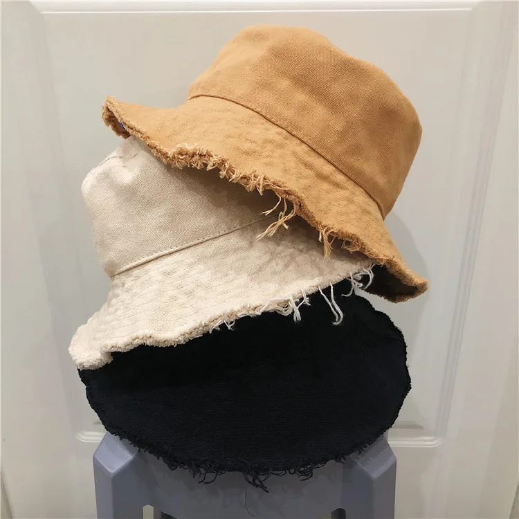 Washed Cotton Blank Plain Print Embroidery Fisherman Hats Custom Logo Big Brim Bucket Hat For Women Men Sport Hip Hop Sun Cap