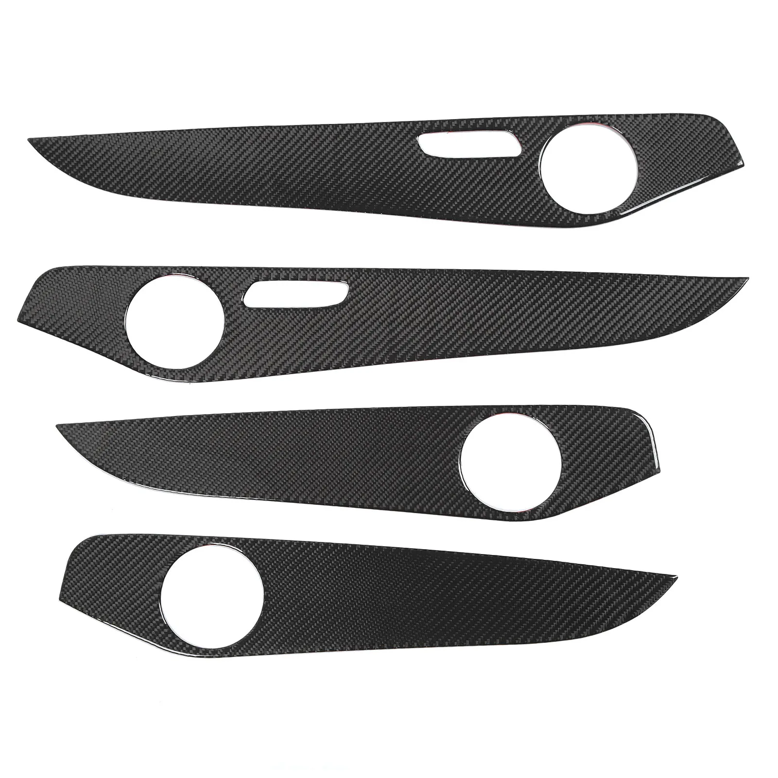 

4 Pcs Car Inner Door Panel Cover Glossy Carbon Fiber Interior Door Speaker Decor Cover Replacement for Benz C Class W205 GLC Cla