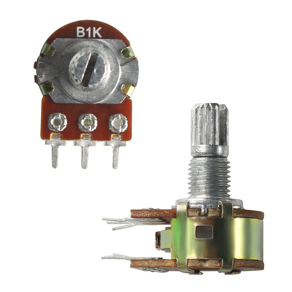 5pcs WH148 Double 6-pin Potentiometer B1K/5K/10K/20K/50K/100K/500K/1M Ohm Adjustable Resistance Rotary Carbon Film Potentiometer