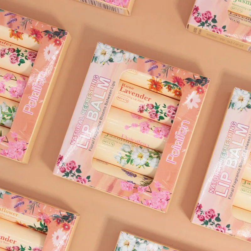 

5pcs Lip Balm Set Rose Chrysanthemum Fragrance Moisturizing Lip Mask Lip Care Autumn and Winter Moisturizing Lips Hydrating