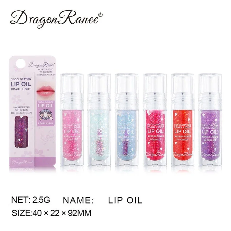 Transparent Glitter Lip Gloss Water-glossy Mirror Lip Glaze Moisturizing Color Changing Lip Oil Plump Crystal Jelly Lipgloss