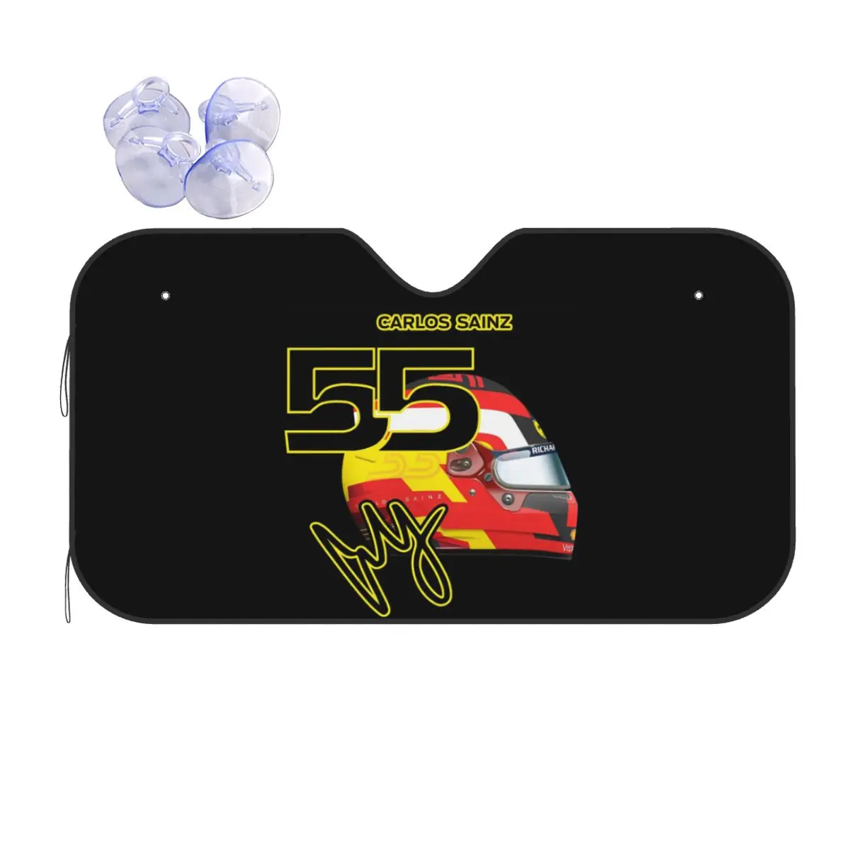 

Carlos Sainz Jr F1 Signature Graphic - Dark Sunshade Windscreen Car Front Windshield Window Sun Visor Accessories Covers