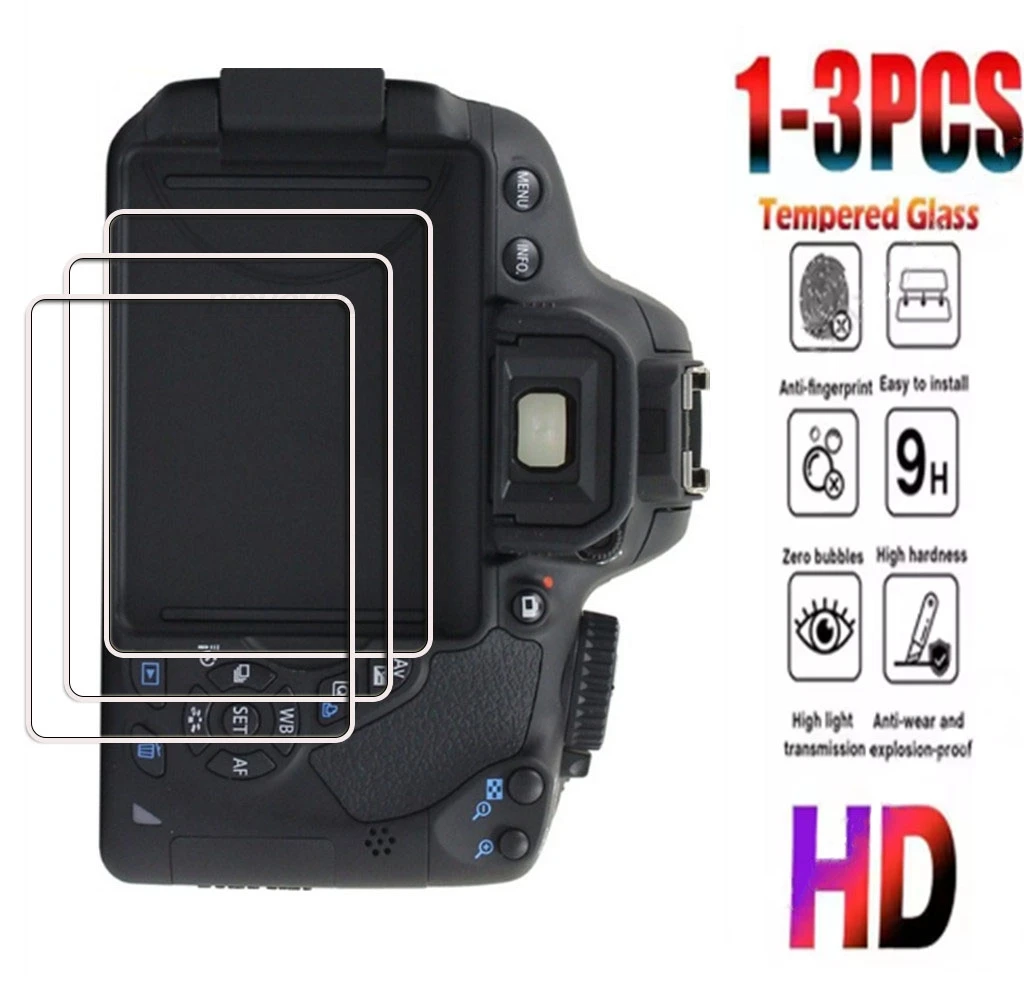 1-3PCS 9H HD gehärtetes Glas für Canon EOS 650D 70D 700D 750D 760D 77D 80D 800D 90D Kamera Display Screen Protector Film
