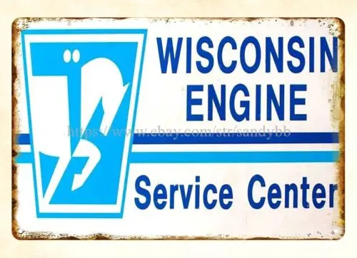 WISCONSIN ENGINE SERVICE CENTRE metal tin sign home garden wall accents