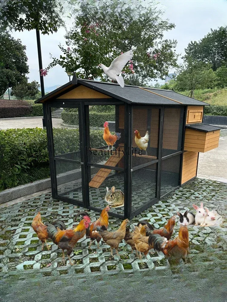 0 Outdoor Rainproof And Sun Protection Chicken Cage Outdoor Large Fowl Coop Rabbit Cat Nest Cattery