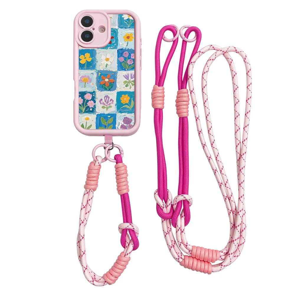 2025 الأزهار Crossbody الحبل CaseForXiaomi Poco X6 F6 M6 F7 X7 M7 F5 X5 X3 M3 ProC55 C50 C51 C65 C75 C71 المعصم سلسلة غطاء الهاتف #1