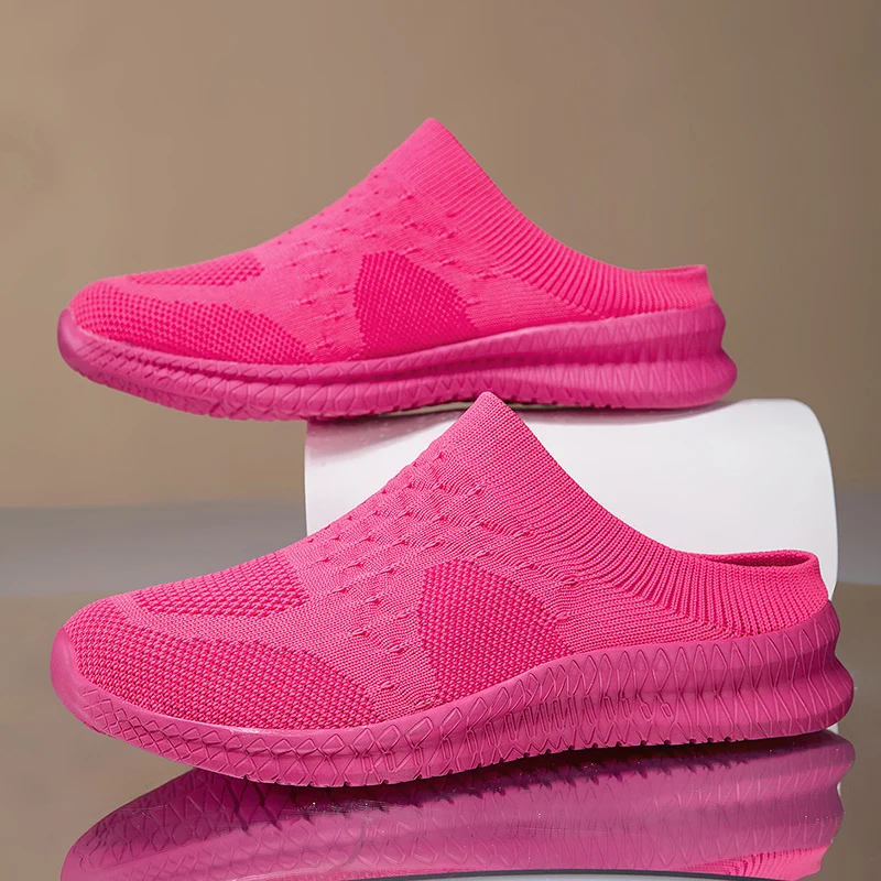 Plus-size Women's Shoes Casual Walking Loafers Thick-soled Height-increasing Slip-on Shoes Lightweight Flat Half-slippers