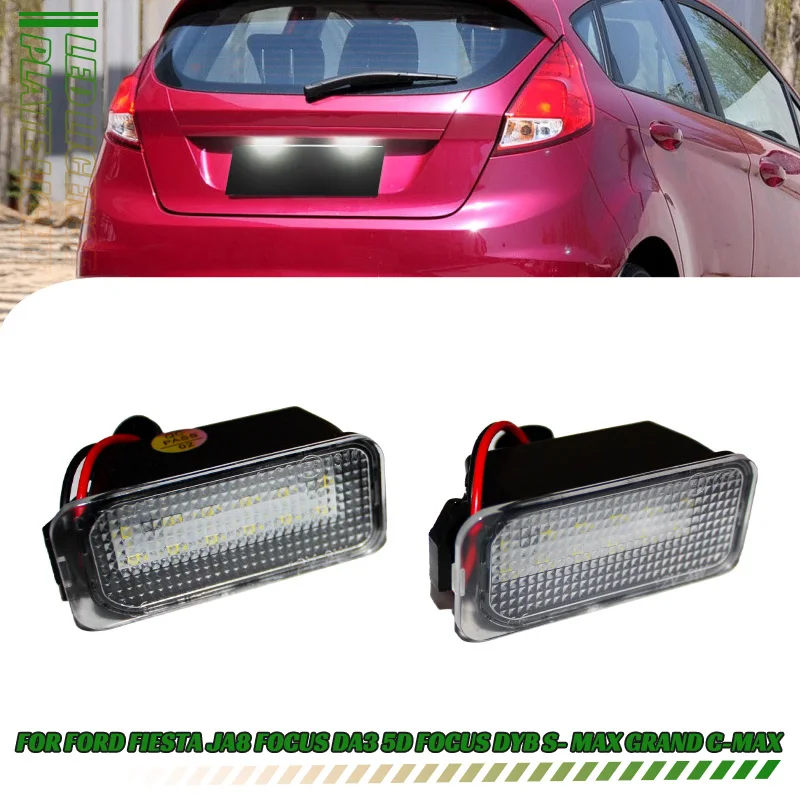 2pcs Car LED License Lamp For Ford Kuga S MAX Mondeo MK4 MK5 MK2 Fiesta JA8 For C-MAX For Galaxy WA6 For Kuga