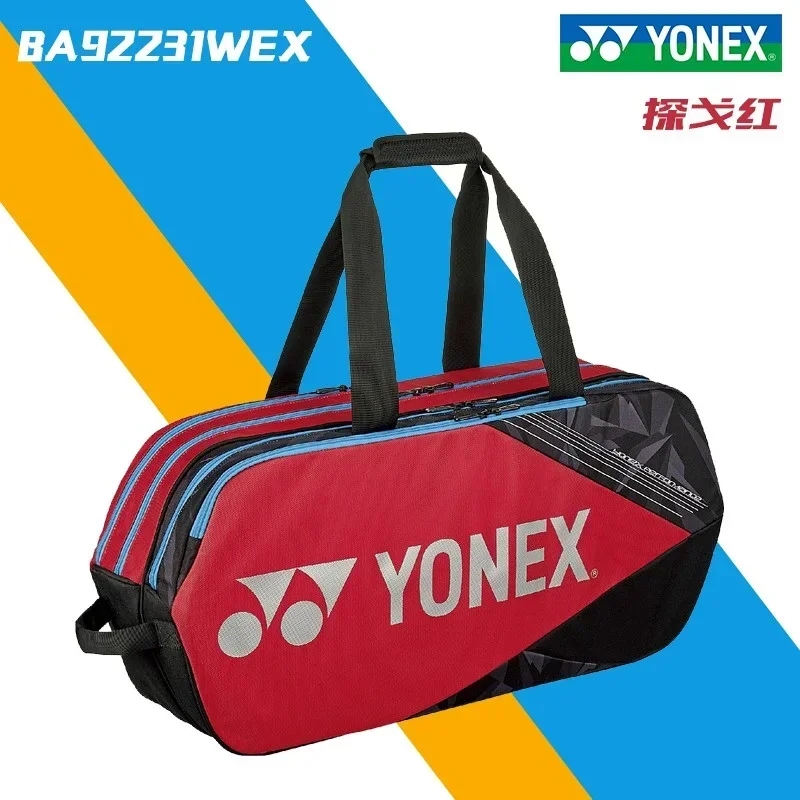 YONEX-Sac à dos de badminton avec compartiment à chaussures indépendant, sac carré portable, peut contenir 6 raquettes, original et authentique,