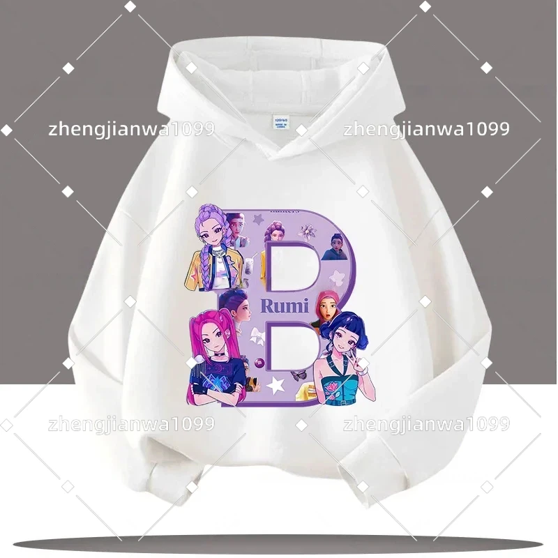 K-pop شيطان الصيادين رسالة A-Z 3-12 سنة الأطفال مقنعين البلوز الفتيات قميص غير رسمي الأولاد تيشرت رياضي الكرتون طباعة