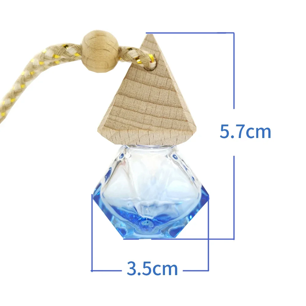 Carro pendurado garrafa de perfume ambientador de carro garrafa de vidro pendurado perfume pingente para óleos essenciais carro-estilo espelho ornamento