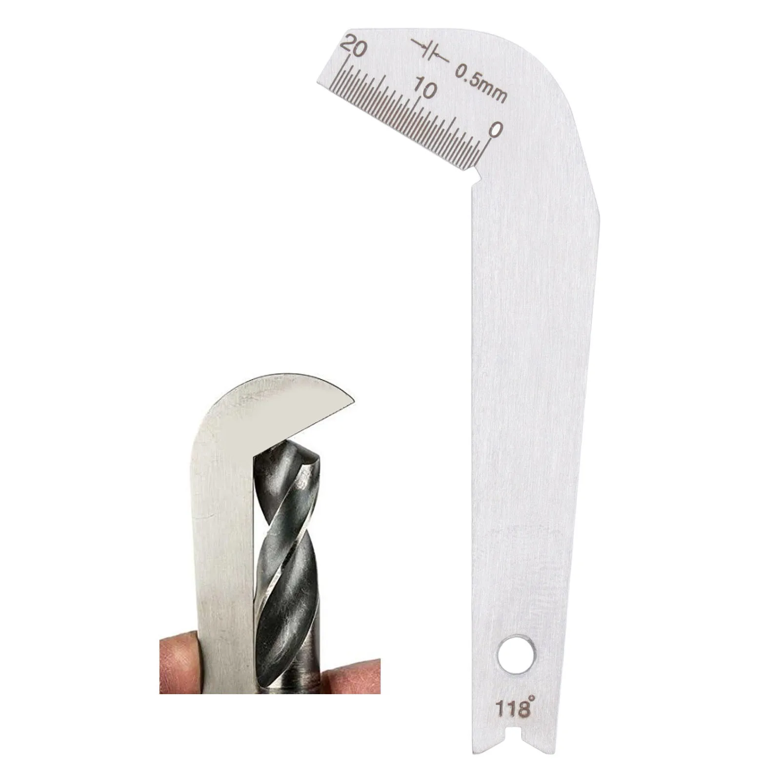 Drill Bits Gage Drill Bit Sharpening Gauge Stainless Steel 0.5mm Accurate 118° Angle Drill Sharping Tool Drill Bit Angle Gauge