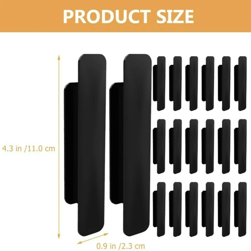 10 Pairs Adhesive Cabinet Handles 11cm Self-Stick Plastic Drawer Door Pulls No Drill for Kitchen Sliding Closet Door Furniture
