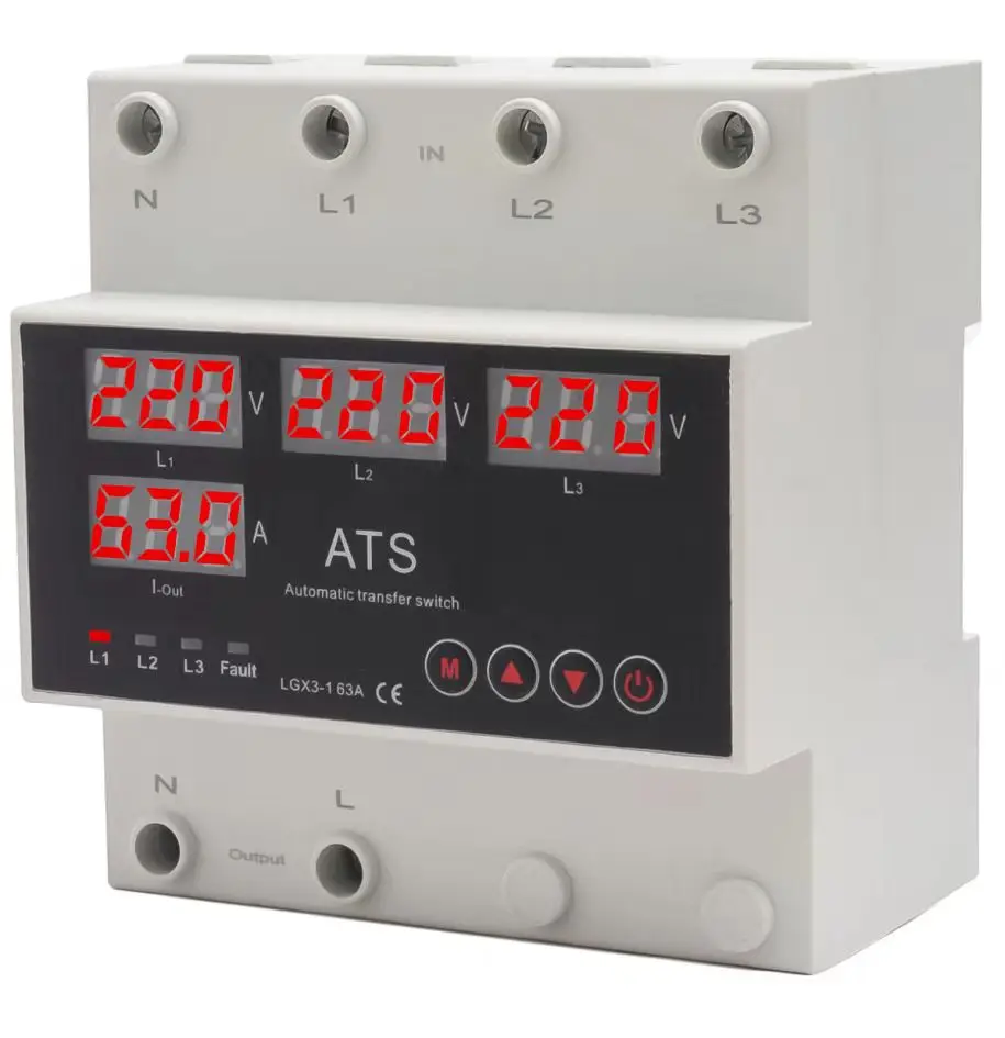 

Контроллер ATS 220 В Daul, автоматическая передача, переключатель ATS на DIN-рейку, 63 А, светодиодная индикация для рабочего напряжения