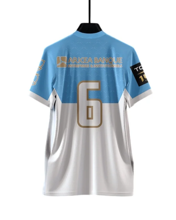 Neues Aviron Bayonnais 3D-Druck-Trikot mit Nummer, atmungsaktives, schnelltrocknendes Kurzarm-T-Shirt für Herren, passende Familienkleidung – Detail 3