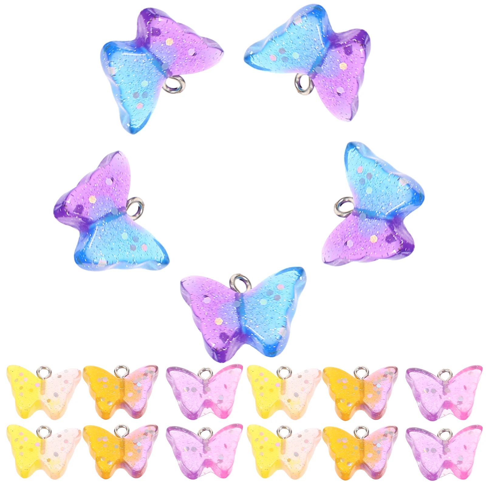 

20 Pcs Butterfly Resin Charms Earrings Pendants Jewelry Making Accessories Decorative Ornaments Craft Supplies