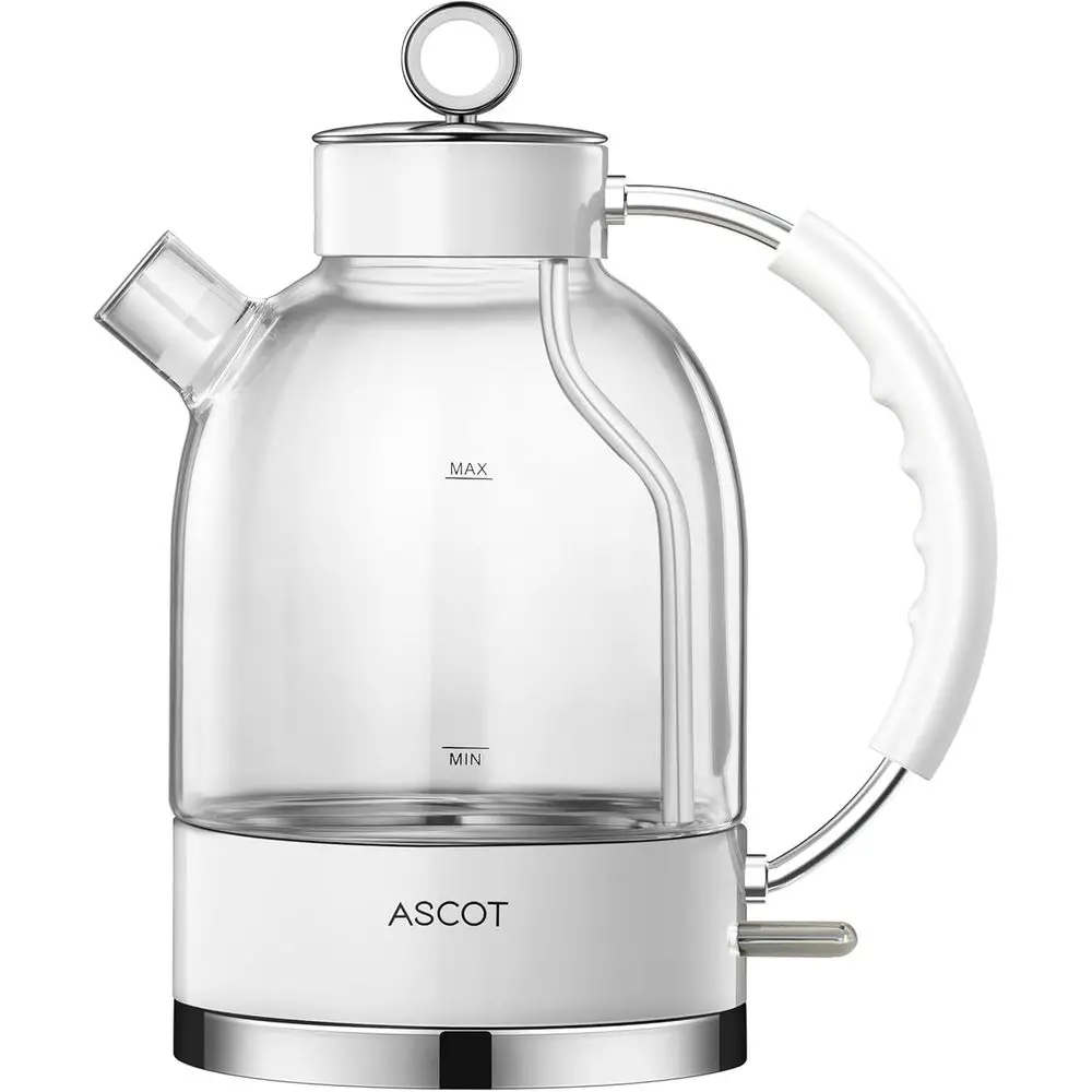

1.5L 1500W Glass Electric Kettle with Auto-Off and Boil-Dry Protection for Men, Women, and Family (Polar White)