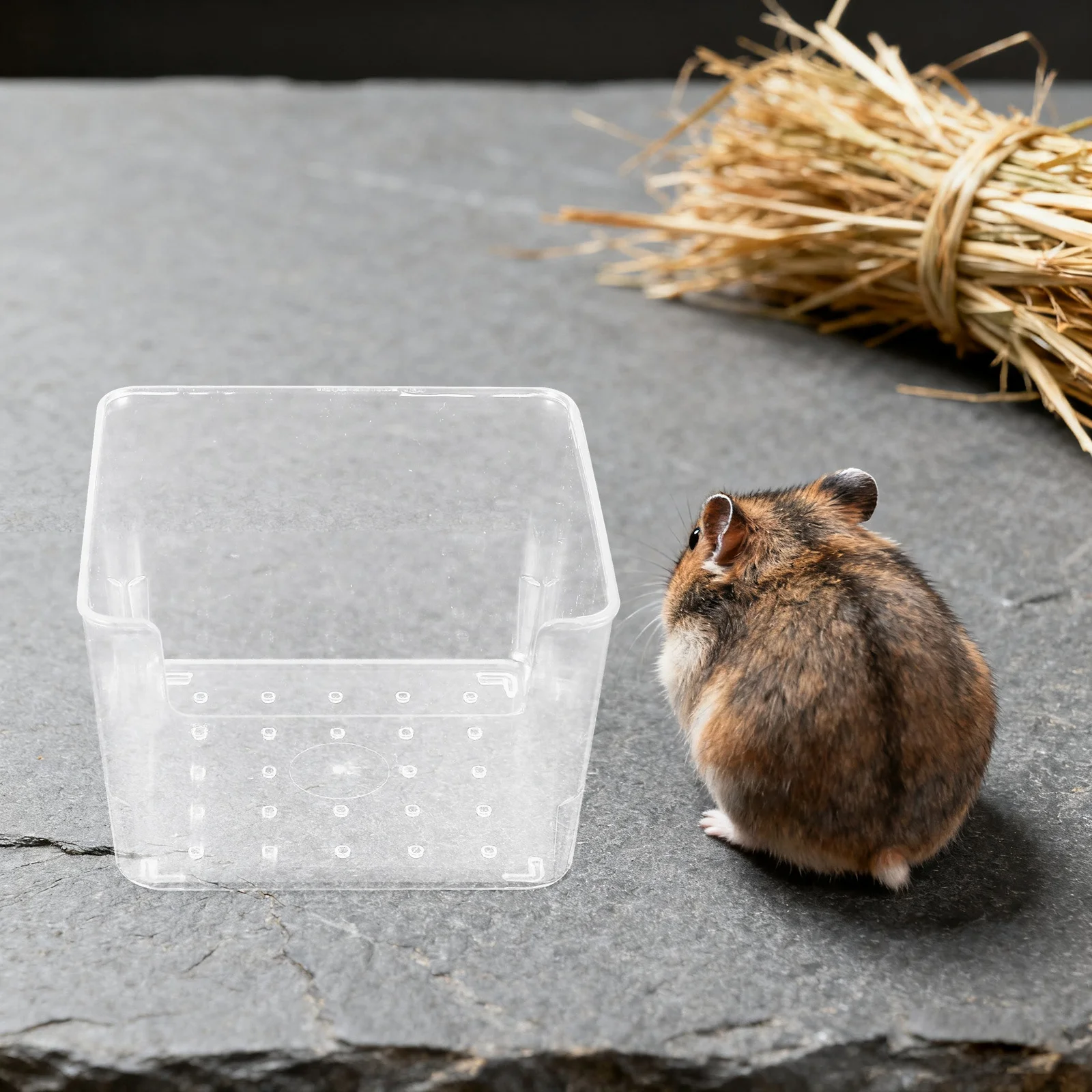 4 قطعة صينية دش الهامستر صندوق حمام رمل بلاستيكي شفاف حاوية حفر مربعة ملحقات حمام الحيوانات الأليفة الصغيرة للهامستر